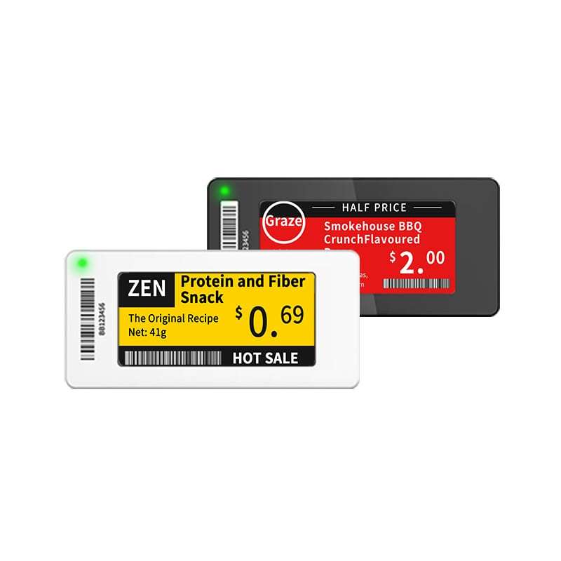 Etiquetas de borda de prateleira eletrônica multilíngue de 2,66 polegadas série fina