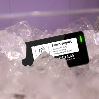 Etiqueta de prateleira digital para freezer multilíngue de 2,13 polegadas à prova d'água