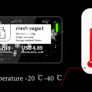 Etiqueta de prateleira digital para freezer multilíngue de 2,13 polegadas à prova d'água